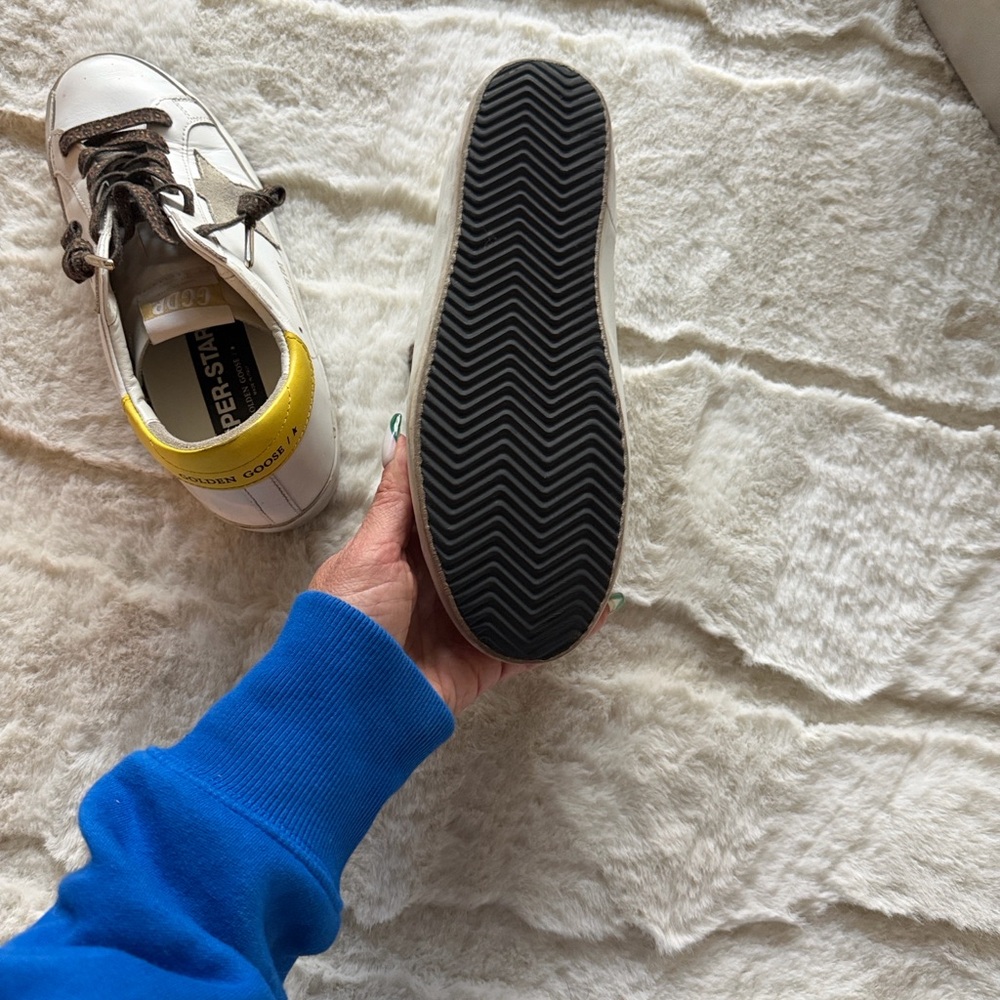 Golden Goose White and Yellow Sneakers - Picture 8 of 13